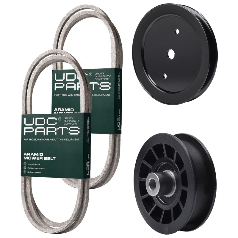  UDC Parts Mower Kit / Belt 130969 + Belt 140218 + Pulley 195945 + Pulley 532194327 / Fits Husqvarna LTH171