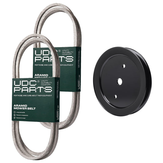 Products -  UDC Parts Mower Kit / Belt 130969 + Belt 197253 + Pulley 195945 / Fits Poulan Pro PB195A46LT PB195H42LT PB20A42LT PB20H42LT PB20H42YT PB22H42YT XT195H42LT