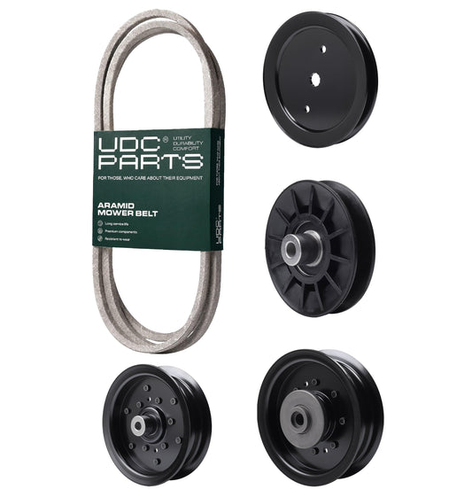 Products -  UDC Parts Mower Kit / Belt 130969 + Pulley 195945 + Pulley 532194326 + Pulley 532196104 + Pulley 532196106 / Fits Husqvarna YTH23V42