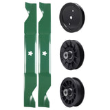 test -  UDC Parts Mower Kit / Pulley 195945 + Pulley 532194326 + Pulley 532194327 + 2 Pack Blades 405380 / Fits Husqvarna 2146XLS 2246LS 2346XLS TS146TXD TS146XD TS146XK TS146XKD TS246 TS346 YT46LS YTA1946