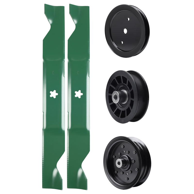 test -  UDC Parts Mower Kit / Pulley 195945 + Pulley 532196106 + Pulley 532194327 + 2 Pack Blades 405380 / Fits Poulan Pro PB185A46LT PB18VA46 PB19546LT PB20A46 PB20A46YT PB20H46LT PB20H46YT PB20VA46