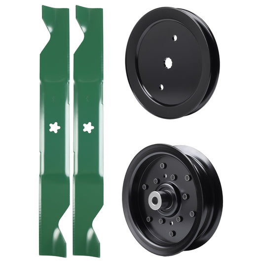 test -  UDC Parts Mower Kit / Pulley 195945 + Pulley 532196106 + 2 Pack Blades 405380 / Fits Poulan Pro PB185A46LT PB18VA46 PB19546LT PB195H46YT PB195H46YTX PB20A46 PB20A46YT PB20H46LT PB20H46YT PB20VA46