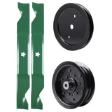 test -  UDC Parts Mower Kit / Pulley 195945 + Pulley 532196106 + 2 Pack Blades 405380 / Fits Husqvarna 2146XLS 2246LS 2346XLS RZ4219 TS146TXD TS146XD TS146XK TS146XKD TS246 TS346 YT46LS YTA1946 YTA20V46