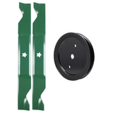  UDC Parts Mower Kit / Pulley 195945 + 2 Pack Blades 405380 / Fits Partner P185117H