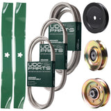 Bulk Lawn Mower Pulleys -  UDC Parts Mower Kit / Belt 144959 + Belt 174883 + Belt 539109243 + Pulley 127783 + Pulley 129861 + Pulley 173437 + 2 Pack Blades 134149 / Fits Husqvarna LTH1542