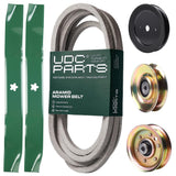 Products -  UDC Parts Mower Kit / Belt 539109243 + Pulley 127783 + Pulley 129861 + Pulley 173437 + 2 Pack Blades 134149 / Fits Husqvarna LTH1542
