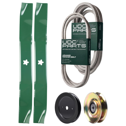 Products -  UDC Parts Mower Kit / Belt 144959 + Belt 539109243 + Pulley 127783 + Pulley 129861 + 2 Pack Blades 134149 / Fits Husqvarna LTH1542