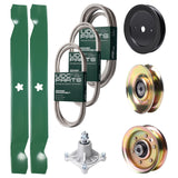 Bulk Lawn Mower Pulleys -  UDC Parts Mower Kit / Belt 140294 + Belt 174883 + Belt 539109243 + Pulley 127783 + Pulley 129861 + Pulley 173437 + Spindle 532174356 + 2 Pack Blades 138971 / Fits Husqvarna LTH1542