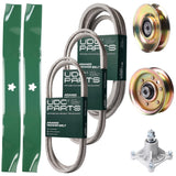 Bulk Lawn Mower Pulleys -  UDC Parts Mower Kit / Belt 144959 + Belt 174883 + Belt 539109243 + Pulley 127783 + Pulley 173437 + Spindle 532174356 + 2 Pack Blades 134149 / Fits Husqvarna LTH1542