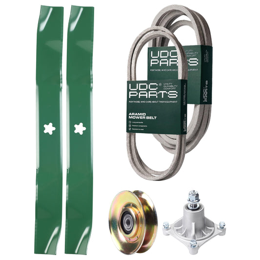 Products -  UDC Parts Mower Kit / Belt 174883 + Belt 539109243 + Pulley 127783 + Spindle 532174356 + 2 Pack Blades 134149 / Fits Husqvarna LTH1542