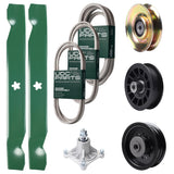 Bulk Lawn Mower Pulleys -  UDC Parts Mower Kit / Belt 138255 + Belt 194346 + Belt 539117245 + Pulley 127783 + Pulley 532194327 + Pulley 532196104 + Spindle 532174356 + 2 Pack Blades 138497 / Fits Husqvarna LT1597