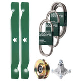 Products -  UDC Parts Mower Kit / Belt 138255 + Belt 194346 + Belt 539117245 + Pulley 127783 + Spindle 532174356 + 2 Pack Blades 138497 / Fits Husqvarna LT1597