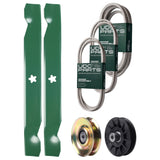 Wholesale Lawn Mower Parts -  UDC Parts Mower Kit / Belt 138255 + Belt 194346 + Belt 539117245 + Pulley 127783 + Pulley 532194326 + 2 Pack Blades 138497 / Fits Husqvarna LT1597
