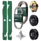 Bulk Lawn Mower Pulleys -  UDC Parts Mower Kit / Belt 138255 + Belt 539117245 + Pulley 127783 + Pulley 532194326 + Pulley 532194327 + Spindle 532174356 + 2 Pack Blades 138497 / Fits Husqvarna LT1597
