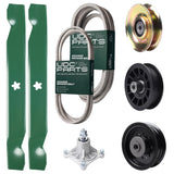 Bulk Lawn Mower Pulleys -  UDC Parts Mower Kit / Belt 194346 + Belt 539117245 + Pulley 127783 + Pulley 532194327 + Pulley 532196104 + Spindle 532174356 + 2 Pack Blades 138497 / Fits Husqvarna LT1597