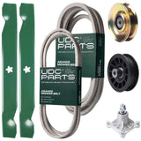 Products -  UDC Parts Mower Kit / Belt 138255 + Belt 539117245 + Pulley 127783 + Pulley 532194327 + Spindle 532174356 + 2 Pack Blades 138497 / Fits Husqvarna LT1597