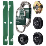 Bulk Lawn Mower Pulleys -  UDC Parts Mower Kit / Belt 138255 + Belt 539117245 + Pulley 127783 + Pulley 532194326 + Pulley 532194327 + Pulley 532196104 + 2 Pack Blades 138497 / Fits Husqvarna LT1597