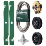 Wholesale Lawn Mower Parts -  UDC Parts Mower Kit / Belt 539117245 + Pulley 127783 + Pulley 532194326 + Pulley 532194327 + Spindle 532174356 + 2 Pack Blades 138497 / Fits Husqvarna LT1597