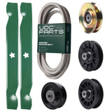 Wholesale Lawn Mower Parts -  UDC Parts Mower Kit / Belt 539117245 + Pulley 127783 + Pulley 532194326 + Pulley 532194327 + Pulley 532196104 + 2 Pack Blades 138497 / Fits Husqvarna LT1597