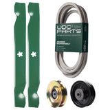 Products -  UDC Parts Mower Kit / Belt 539117245 + Pulley 127783 + Pulley 532196104 + 2 Pack Blades 138497 / Fits Husqvarna LT1597