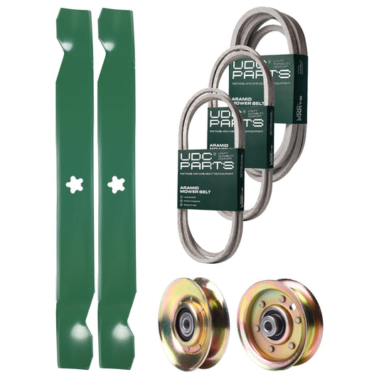 Wholesale Lawn Mower Parts -  UDC Parts Mower Kit / Belt 140294 + Belt 144959 + Belt 539109243 + Pulley 127783 + Pulley 173437 + 2 Pack Blades 138971 / Fits Husqvarna LTH1542