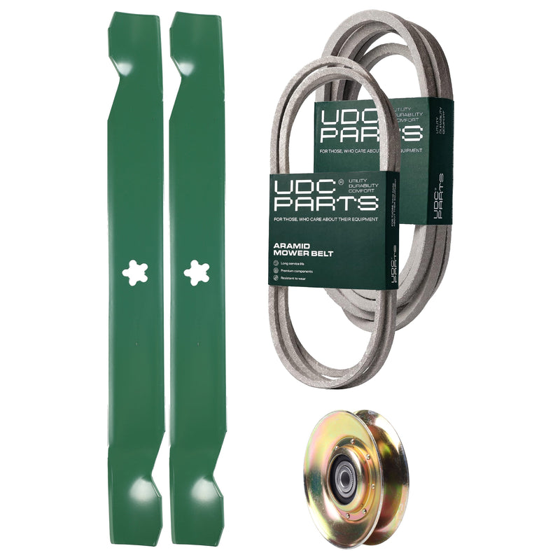 Products -  UDC Parts Mower Kit / Belt 144959 + Belt 539109243 + Pulley 127783 + 2 Pack Blades 138971 / Fits Husqvarna LTH1542