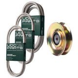  UDC Parts Mower Kit / Belt 130969 + Belt 140218 + Belt 197242 + Pulley 127783 / Fits Husqvarna YTH1848 XP