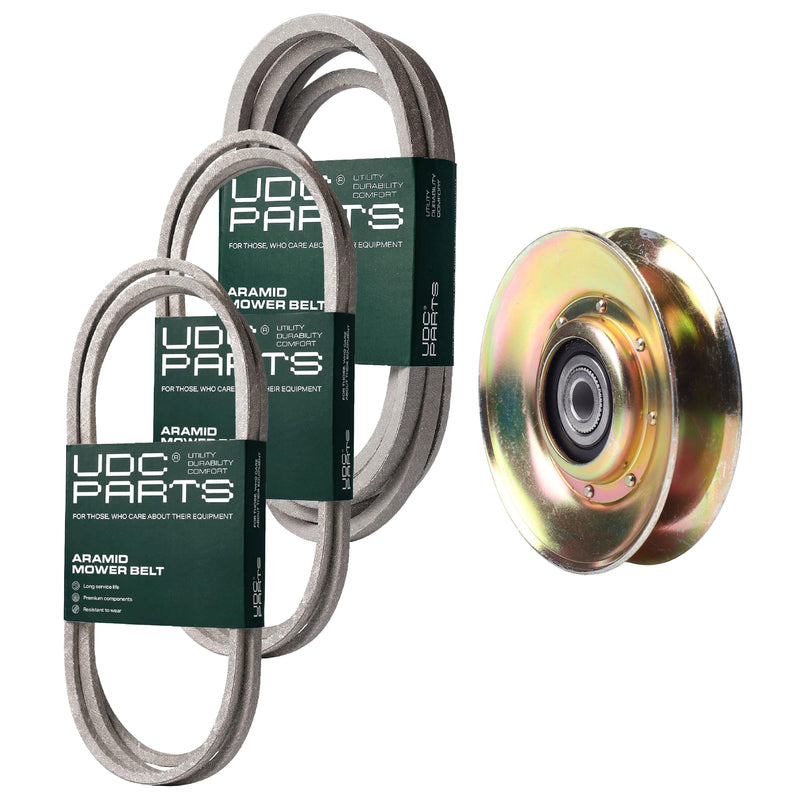  UDC Parts Mower Kit / Belt 130969 + Belt 140218 + Belt 197242 + Pulley 127783 / Fits Husqvarna YTH1848 XP