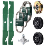 Bulk Lawn Mower Pulleys -  UDC Parts Mower Kit / Belt 138255 + Belt 194346 + Belt 539117245 + Pulley 127783 + Pulley 532194326 + Pulley 532194327 + Spindle 532174356 + 2 Pack Blades 405380 / Fits Husqvarna LT1597