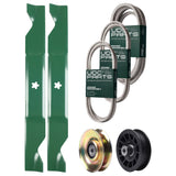 Wholesale Lawn Mower Parts -  UDC Parts Mower Kit / Belt 138255 + Belt 194346 + Belt 539117245 + Pulley 127783 + Pulley 532194327 + 2 Pack Blades 405380 / Fits Husqvarna LT1597