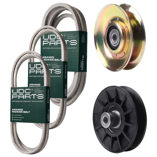Products -  UDC Parts Mower Kit / Belt 138255 + Belt 194346 + Belt 539117245 + Pulley 127783 + Pulley 532194326 / Fits Husqvarna LT1597