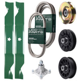 Bulk Lawn Mower Pulleys -  UDC Parts Mower Kit / Belt 138255 + Belt 539117245 + Pulley 127783 + Pulley 532194326 + Pulley 532194327 + Spindle 532174356 + 2 Pack Blades 405380 / Fits Husqvarna LT1597