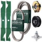 Wholesale Lawn Mower Parts -  UDC Parts Mower Kit / Belt 194346 + Belt 539117245 + Pulley 127783 + Pulley 532194327 + Spindle 532174356 + 2 Pack Blades 405380 / Fits Husqvarna LT1597
