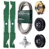 Wholesale Lawn Mower Parts -  UDC Parts Mower Kit / Belt 539117245 + Pulley 127783 + Pulley 532194326 + Pulley 532194327 + Spindle 532174356 + 2 Pack Blades 405380 / Fits Husqvarna LT1597