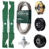 Wholesale Lawn Mower Parts -  UDC Parts Mower Kit / Belt 539117245 + Pulley 127783 + Pulley 532194327 + Pulley 532196104 + Spindle 532174356 + 2 Pack Blades 405380 / Fits Husqvarna LT1597