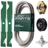 Products -  UDC Parts Mower Kit / Belt 539117245 + Pulley 127783 + Pulley 532194327 + Spindle 532174356 + 2 Pack Blades 405380 / Fits Husqvarna LT1597