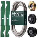 Products -  UDC Parts Mower Kit / Belt 539117245 + Pulley 127783 + Pulley 532194326 + Pulley 532196104 + 2 Pack Blades 405380 / Fits Husqvarna LT1597