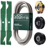 Products -  UDC Parts Mower Kit / Belt 539117245 + Pulley 127783 + Pulley 532194327 + Pulley 532196104 + 2 Pack Blades 405380 / Fits Husqvarna LT1597