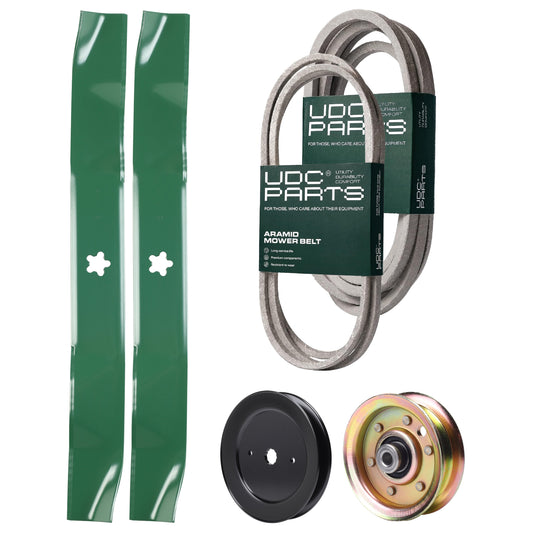 Products -  UDC Parts Mower Kit / Belt 174883 + Belt 539109243 + Pulley 129861 + Pulley 173437 + 2 Pack Blades 134149 / Fits Husqvarna LTH1542