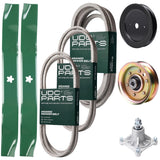Bulk Lawn Mower Pulleys -  UDC Parts Mower Kit / Belt 140294 + Belt 174883 + Belt 539109243 + Pulley 129861 + Pulley 173437 + Spindle 532174356 + 2 Pack Blades 134149 / Fits Husqvarna LTH1542