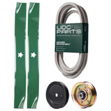 Products -  UDC Parts Mower Kit / Belt 539109243 + Pulley 129861 + Pulley 173437 + 2 Pack Blades 134149 / Fits Husqvarna LTH1542