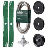 Products -  UDC Parts Mower Kit / Belt 539114557 + Pulley 129861 + Pulley 195945 + Pulley 532196106 + Spindle 532174356 + 2 Pack Blades 134149 / Fits Husqvarna RZ4219