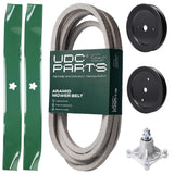 Products -  UDC Parts Mower Kit / Belt 539114557 + Pulley 129861 + Pulley 195945 + Spindle 532174356 + 2 Pack Blades 134149 / Fits Husqvarna RZ4219