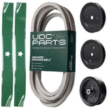Products -  UDC Parts Mower Kit / Belt 539117245 + Pulley 129861 + Pulley 195945 + Pulley 532196106 + 2 Pack Blades 134149 / Fits Husqvarna RZ4219