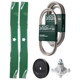 Products -  UDC Parts Mower Kit / Belt 174883 + Belt 539109243 + Pulley 129861 + Spindle 532174356 + 2 Pack Blades 134149 / Fits Husqvarna LTH1542
