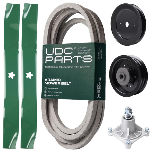 Products -  UDC Parts Mower Kit / Belt 539114557 + Pulley 129861 + Pulley 532196104 + Spindle 532174356 + 2 Pack Blades 134149 / Fits Husqvarna RZ4619 RZ4620 RZ5422 RZ5424