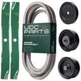 Products -  UDC Parts Mower Kit / Belt 539117245 + Pulley 129861 + Pulley 532196106 + Pulley 532196104 + 2 Pack Blades 134149 / Fits Husqvarna RZ4619 RZ4620 RZ5422 RZ5424