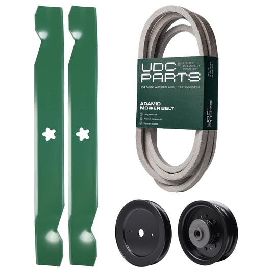 Products -  UDC Parts Mower Kit / Belt 539114557 + Pulley 129861 + Pulley 532196104 + 2 Pack Blades 532138497 / Fits Husqvarna Z254