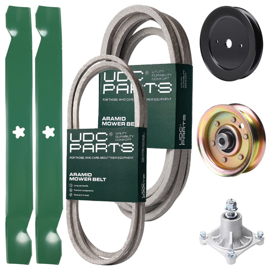 Products -  UDC Parts Mower Kit / Belt 174883 + Belt 539109243 + Pulley 129861 + Pulley 173437 + Spindle 532174356 + 2 Pack Blades 138971 / Fits Husqvarna LTH1542