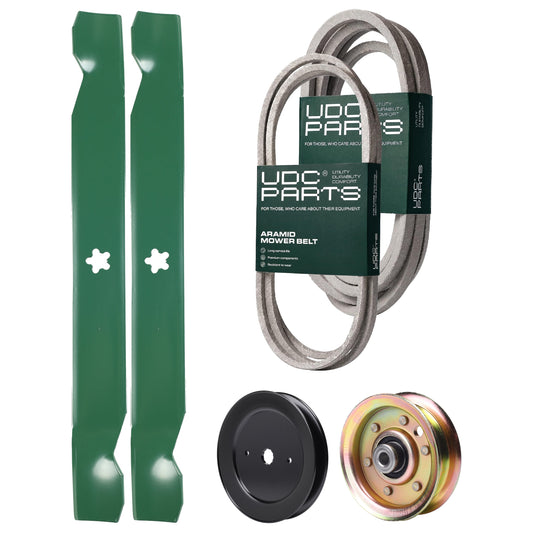 Products -  UDC Parts Mower Kit / Belt 140294 + Belt 539109243 + Pulley 129861 + Pulley 173437 + 2 Pack Blades 138971 / Fits Husqvarna LTH1542